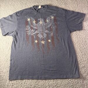 Delta Pro Weight Patriotic Eagle Flag Blue Short Sleeve T-Shirt‎ Men's Size XL